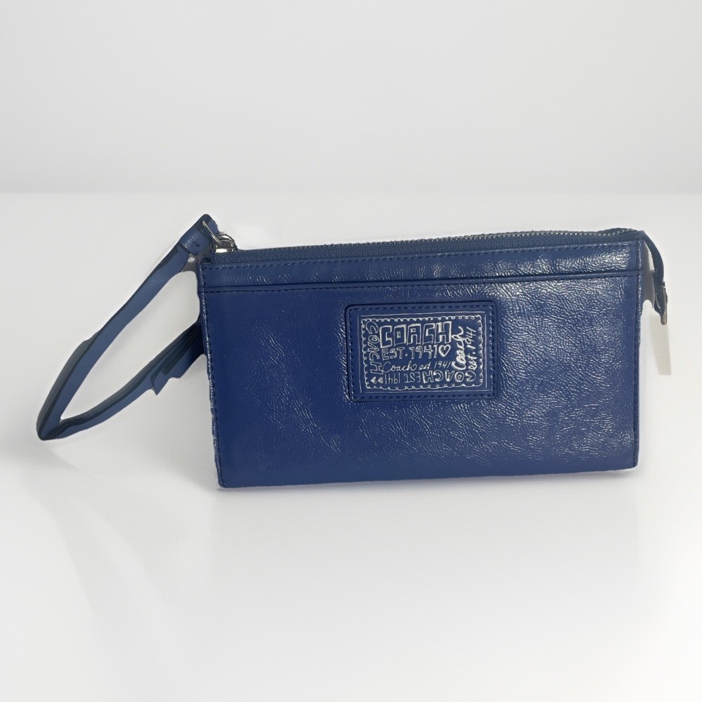 Coach Blue Leather Wristlet